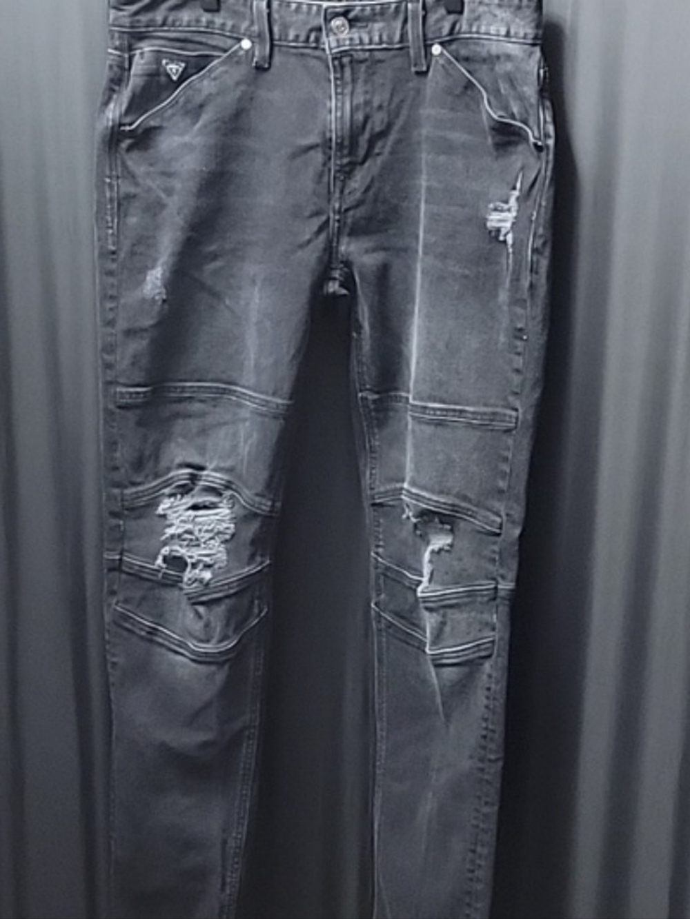 Guess Men's Black Distressed Skinny Jeans